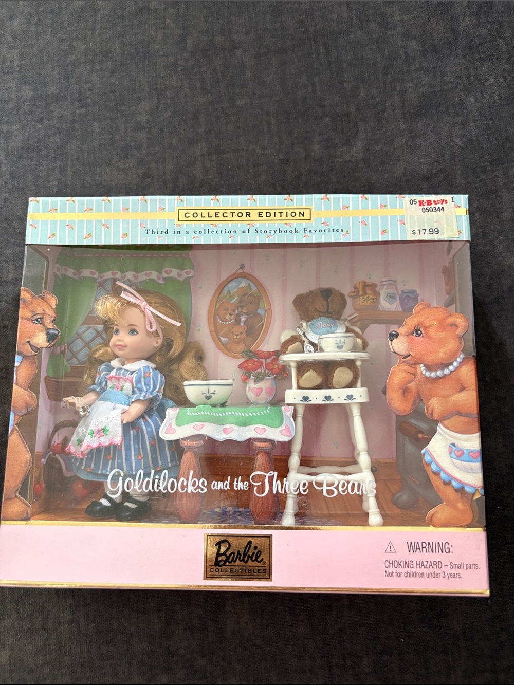 Barbie collectibles:  Goldilocks and the Three Bears Playset - Kelly Doll